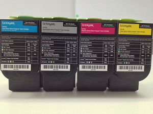 Lexmark Unison  701H COMBO 4 PACK REMANUFACTURED HIGH YIELD 70C1HK0 70C1HC0 70C1HM0 70C1HY0